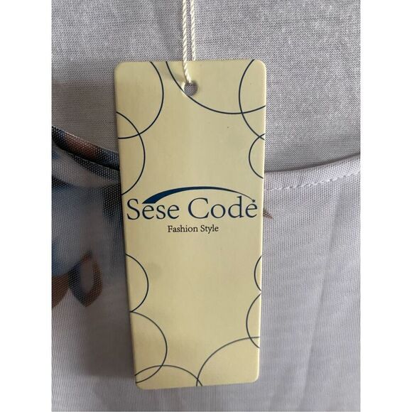 Sese code NWT, women’s floral, sheer, overlay, blouse, size large ￼￼ - Picture 5 of 5